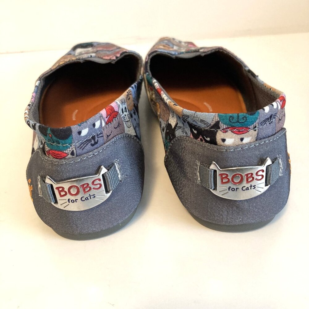 Bobs by Skechers Cat Print Flats/Memory Foam/Size 8W - Picture 4 of 8